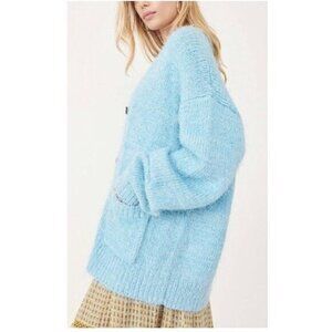 Free People Nevermind Cardigan In Butterfly Blue XS
